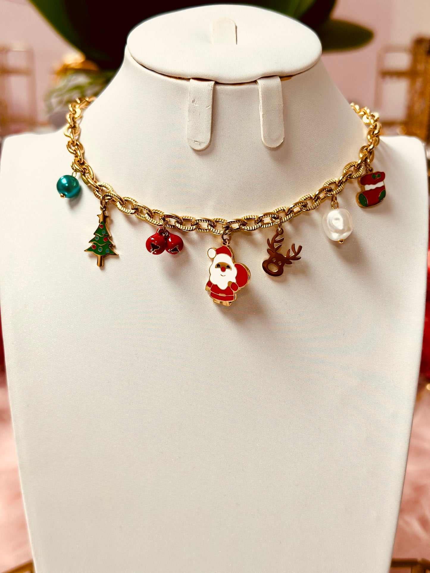 Collar de Navidad con Santa Claus